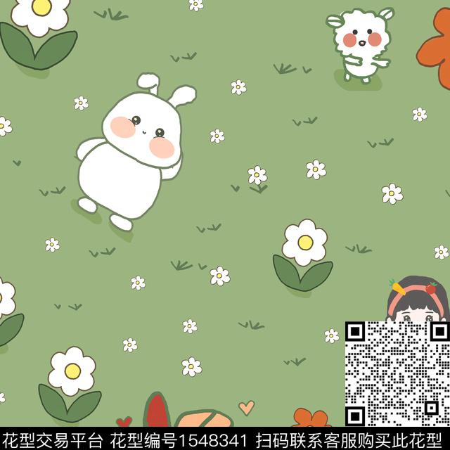 R2307092.jpg - 1548341 - 趣味 童装 小兔子 - 数码印花花型 － 童装花型设计 － 瓦栏