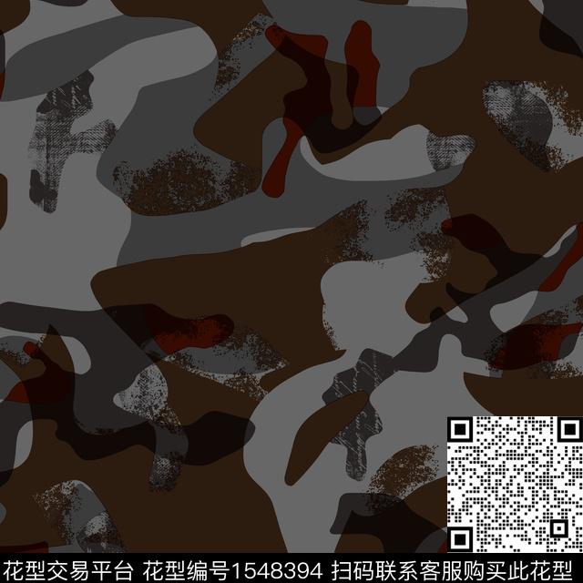 迷彩几何抽象男装传统印花花型下载（图片编号: 1548394） - 瓦栏（Walan）