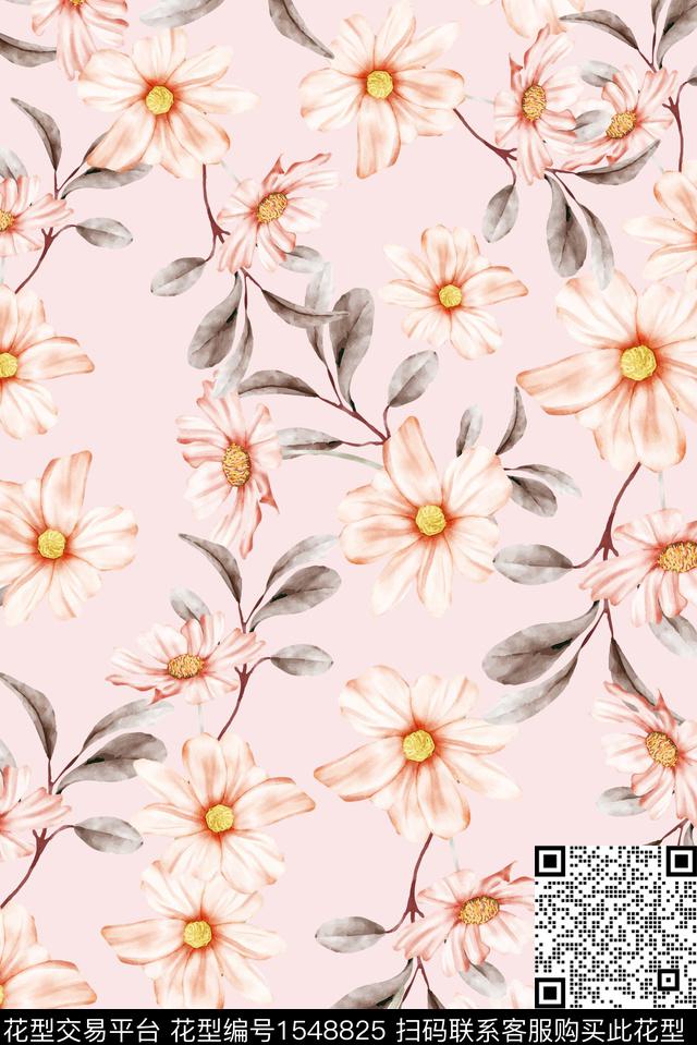 抽象花卉花卉数码印花花型下载（图片编号: 1548825） - 瓦栏（Walan）