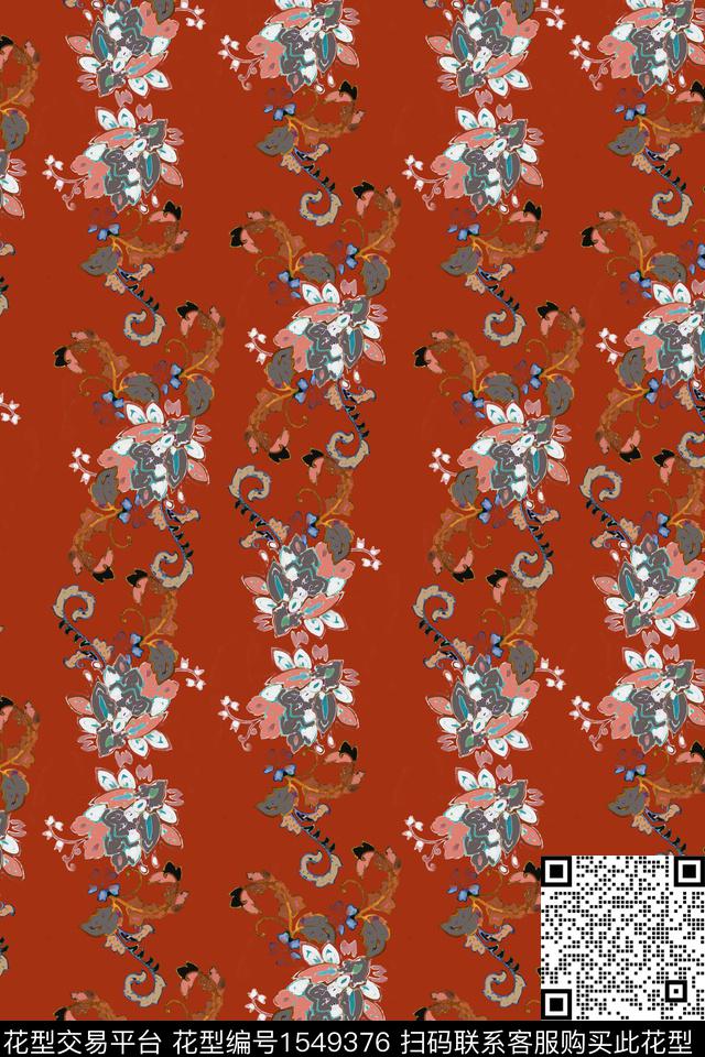 花卉22011.jpg - 1549376 - 民族花卉 抽象花卉 花卉 - 数码印花花型 － 女装花型设计 － 瓦栏
