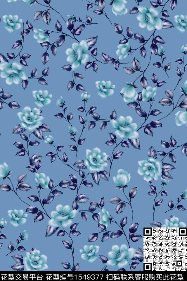 潮牌大牌风小碎花数码印花花型下载（图片编号: 1549377） - 瓦栏（Walan）