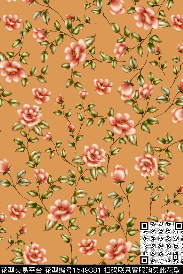 满版散花碎花花卉数码印花花型下载（图片编号: 1549381） - 瓦栏（Walan）