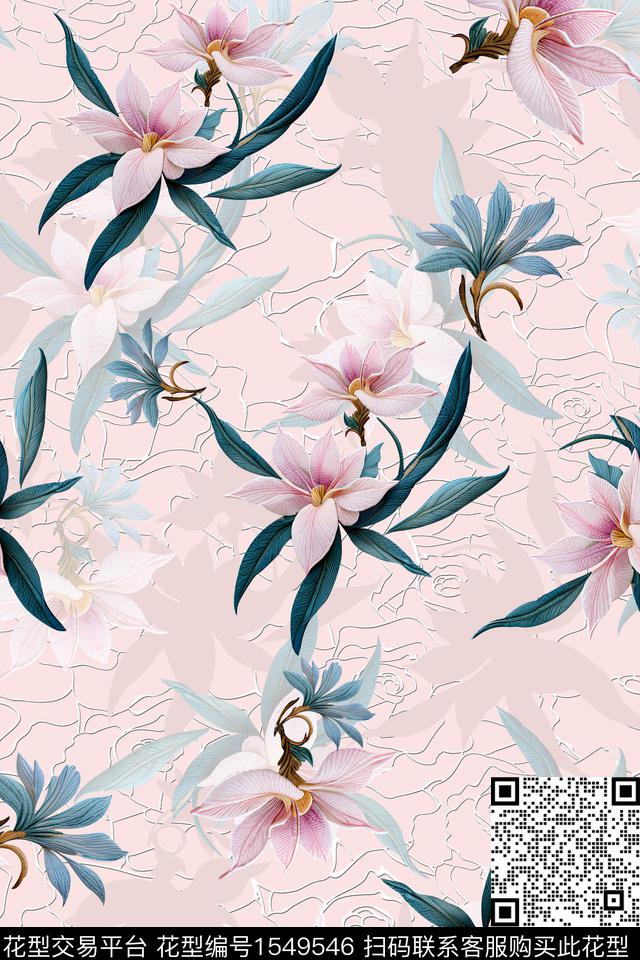 线条浮雕女装数码印花花型下载（图片编号: 1549546） - 瓦栏（Walan）