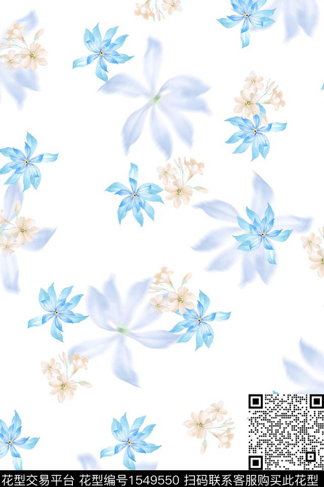 花卉碎花年轻女性数码印花花型下载（图片编号: 1549550） - 瓦栏（Walan）