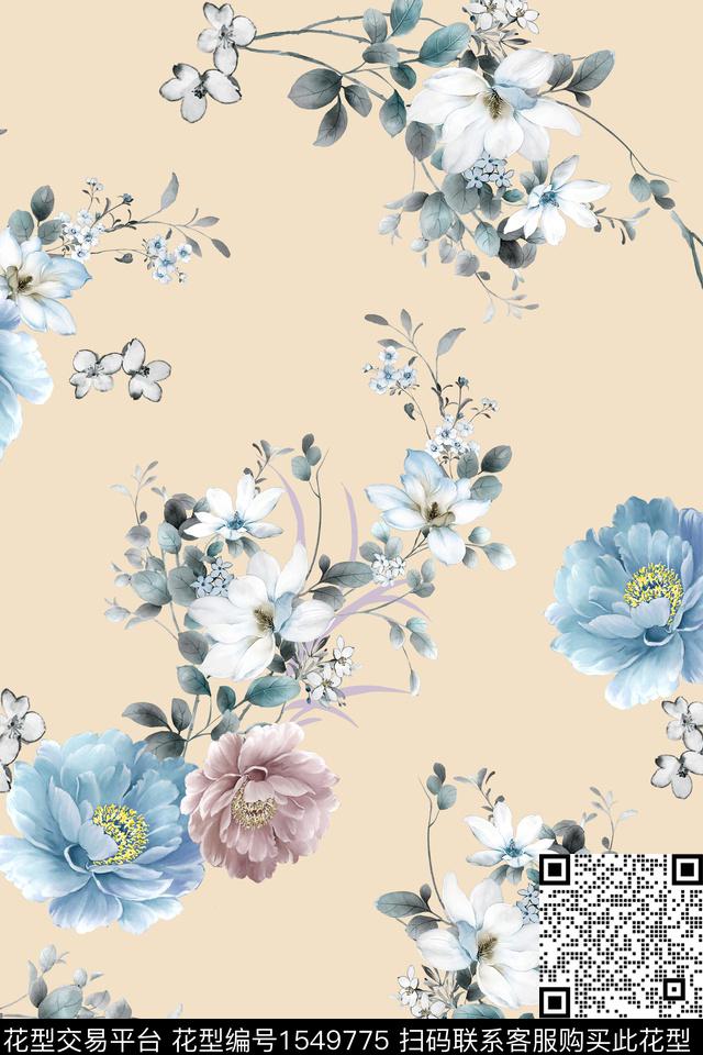 女装花卉数码印花花型下载（图片编号: 1549775） - 瓦栏（Walan）