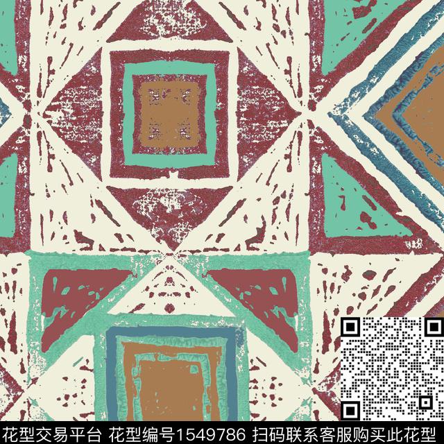 ZZ387 magenta.jpg - 1549786 - 几何 抽象 格子 - 传统印花花型 － 礼品花型设计 － 瓦栏