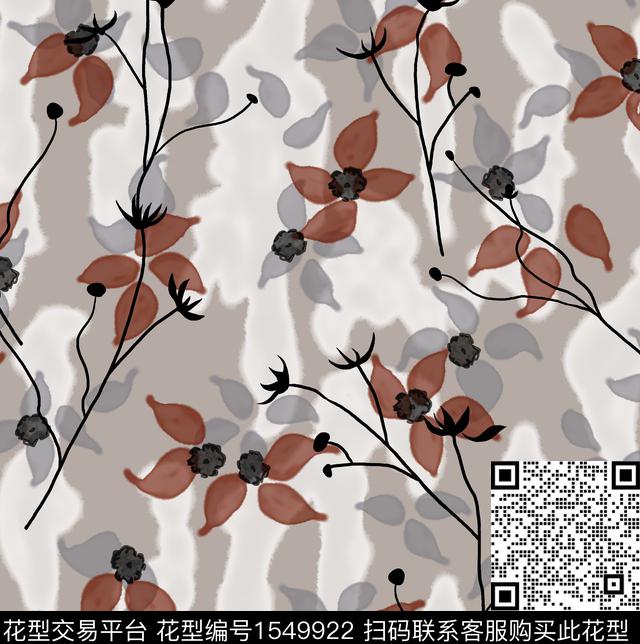 女装花卉连衣裙数码印花花型下载（图片编号: 1549922） - 瓦栏（Walan）
