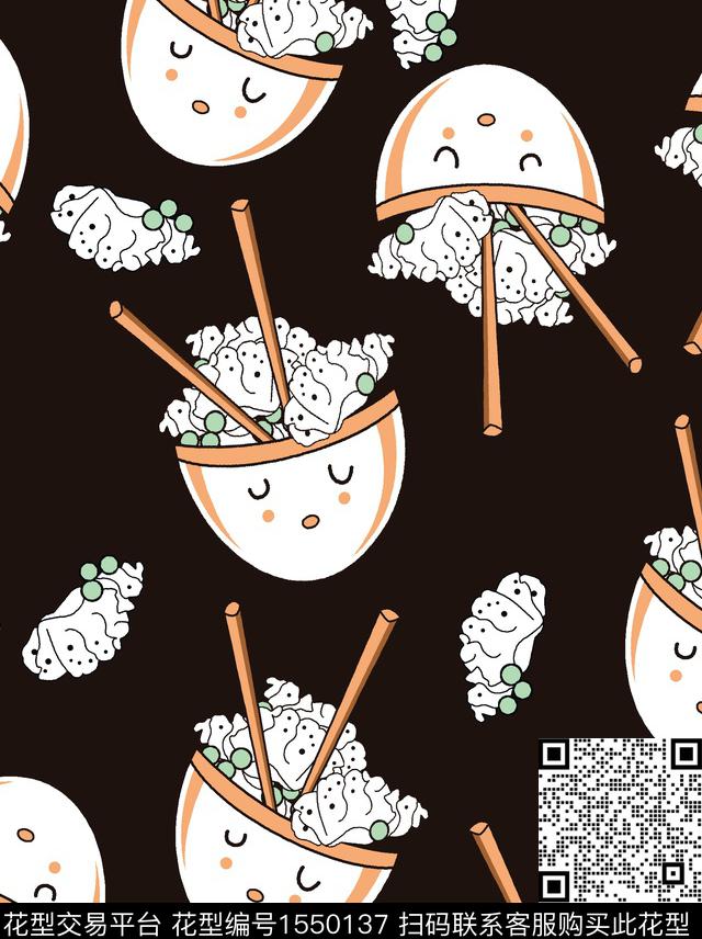 32.jpg - 1550137 - 卡通 筷子 碗 - 数码印花花型 － 女装花型设计 － 瓦栏