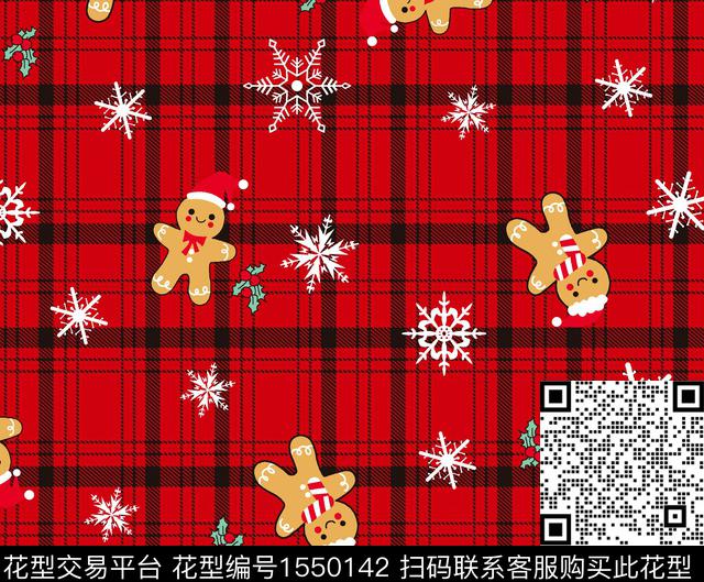 37.jpg - 1550142 - 圣诞 格子 雪花 - 数码印花花型 － 女装花型设计 － 瓦栏