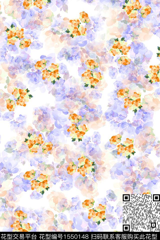 WC03191.jpg - 1550148 - 水彩 花卉 小碎花 - 数码印花花型 － 女装花型设计 － 瓦栏