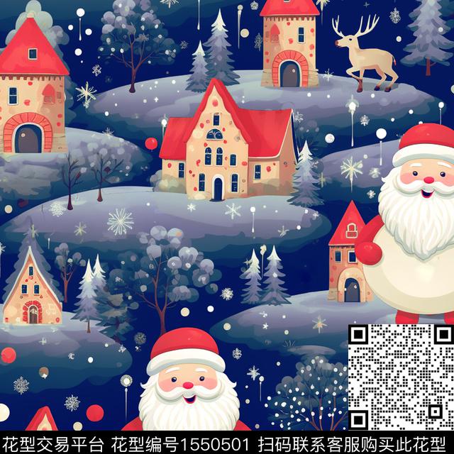 ZZ422 pa.jpg - 1550501 - 趣味 圣诞老人 麋鹿 - 数码印花花型 － 礼品花型设计 － 瓦栏