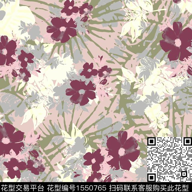 223925.jpg - 1550765 - 女装 花卉 连衣裙 - 数码印花花型 － 女装花型设计 － 瓦栏