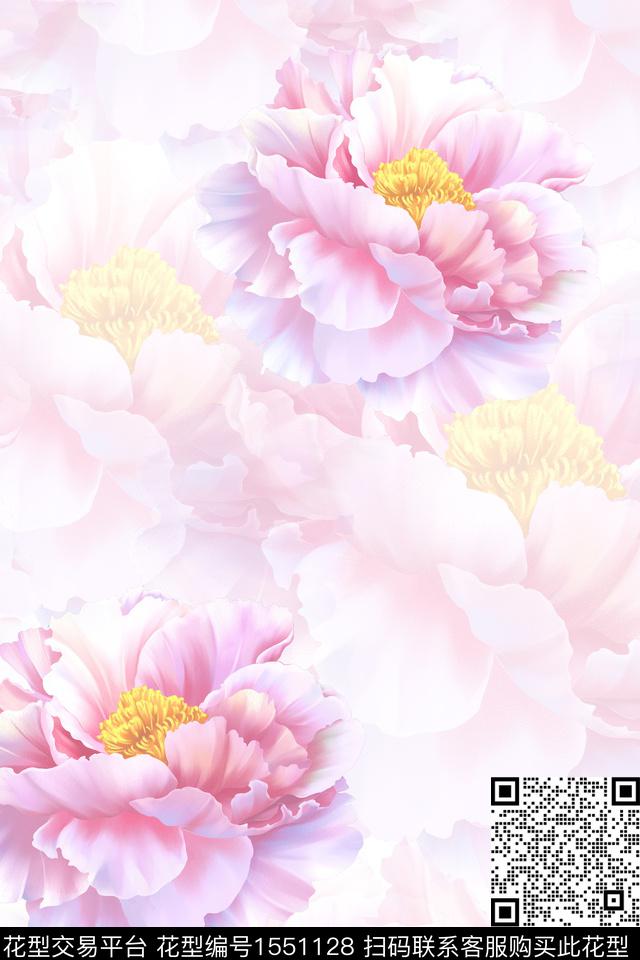 9.22粉色.jpg - 1551128 - 大花 年轻女性 花卉 - 数码印花花型 － 女装花型设计 － 瓦栏