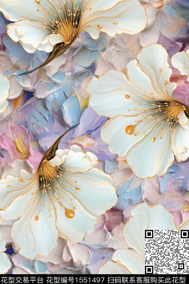 大花女装花卉数码印花花型下载（图片编号: 1551497） - 瓦栏（Walan）