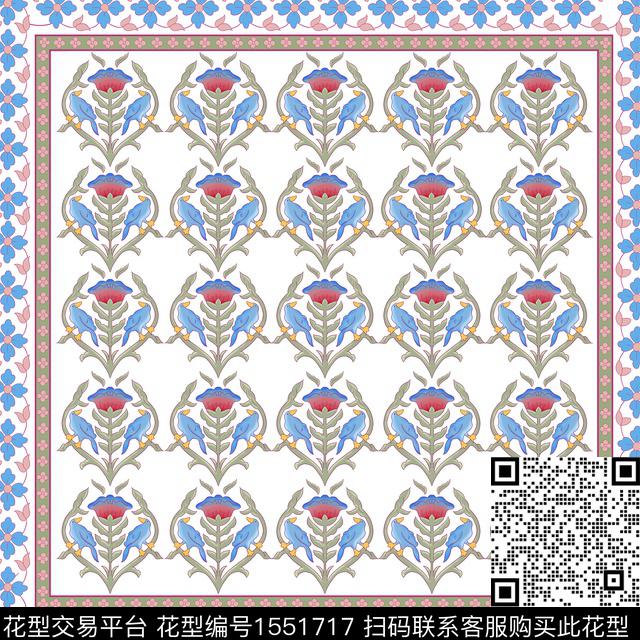年轻女性花卉鸟数码印花花型下载（图片编号: 1551717） - 瓦栏（Walan）