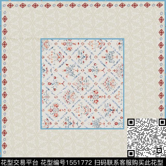 花卉民族风年轻女性数码印花花型下载（图片编号: 1551772） - 瓦栏（Walan）
