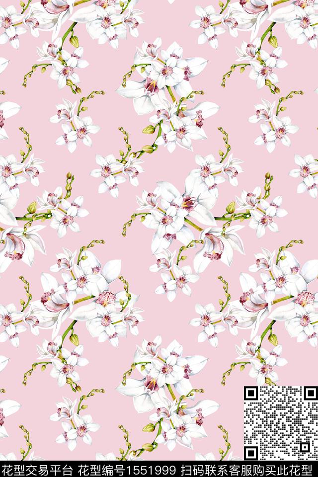 小清新小碎花花卉数码印花花型下载（图片编号: 1551999） - 瓦栏（Walan）