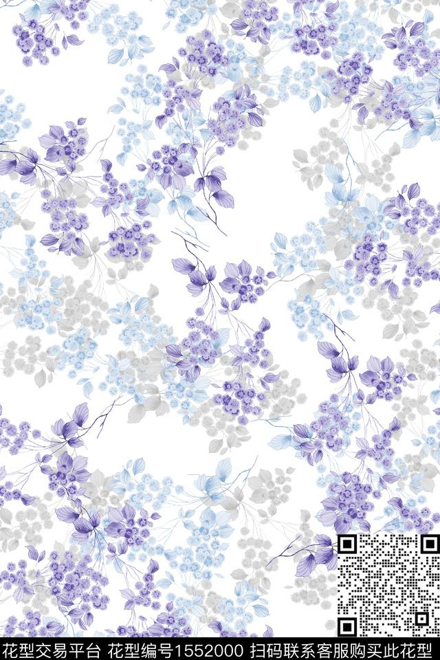 小清新小碎花花卉数码印花花型下载（图片编号: 1552000） - 瓦栏（Walan）
