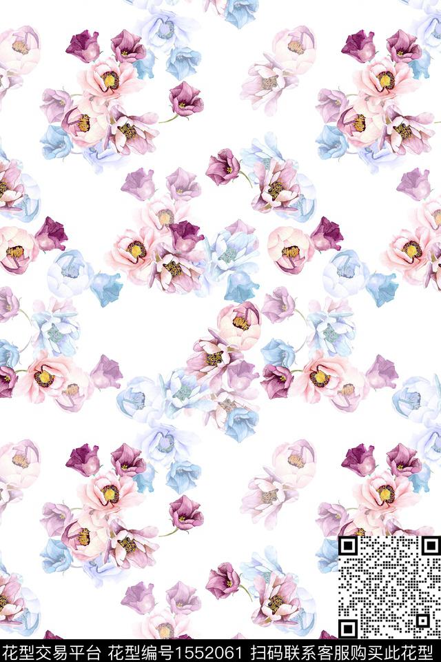 小碎花花卉春夏花型数码印花花型下载（图片编号: 1552061） - 瓦栏（Walan）
