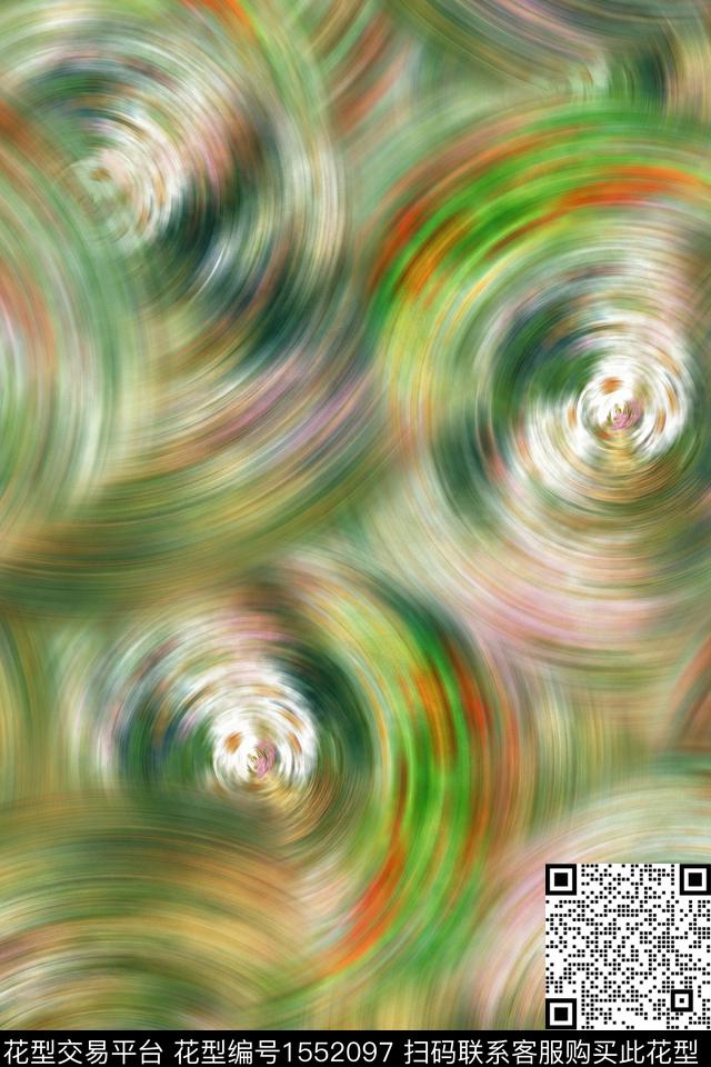 抽象螺旋花卉数码印花花型下载（图片编号: 1552097） - 瓦栏（Walan）