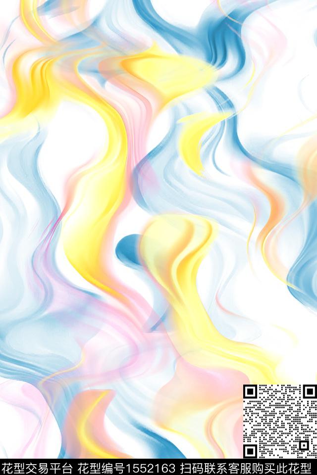 柔和抽象春夏花型数码印花花型下载（图片编号: 1552163） - 瓦栏（Walan）
