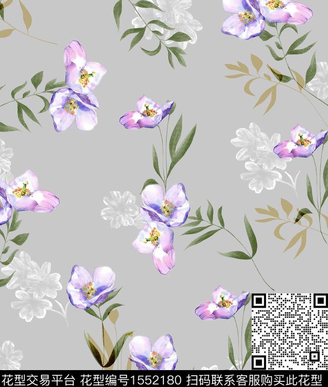 女装花卉连衣裙数码印花花型下载（图片编号: 1552180） - 瓦栏（Walan）