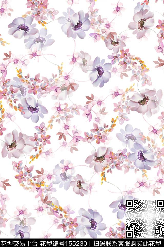小碎花花卉春夏花型数码印花花型下载（图片编号: 1552301） - 瓦栏（Walan）