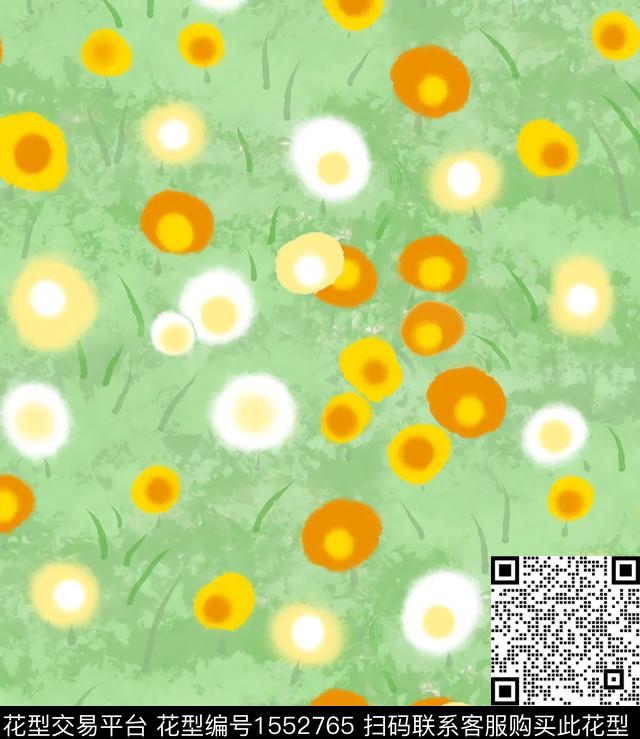 小清新小碎花粉色系数码印花花型下载（图片编号: 1552765） - 瓦栏（Walan）