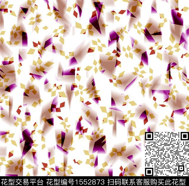 渐变碎片虚影数码印花花型下载（图片编号: 1552873） - 瓦栏（Walan）