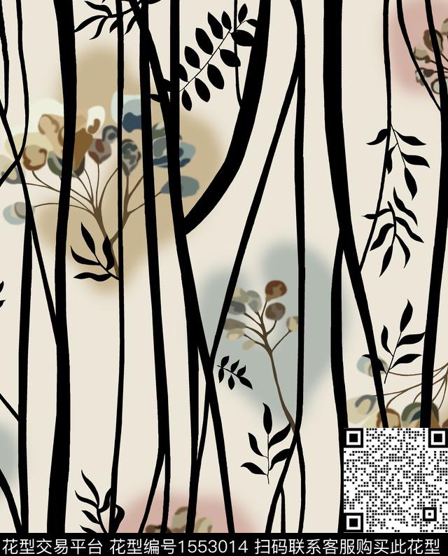 花卉连衣裙条纹数码印花花型下载（图片编号: 1553014） - 瓦栏（Walan）