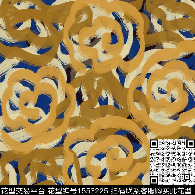 未命名作品.jpg - 1553225 - 抽象 笔触 抽象花卉 - 数码印花花型 － 其他花型设计 － 瓦栏