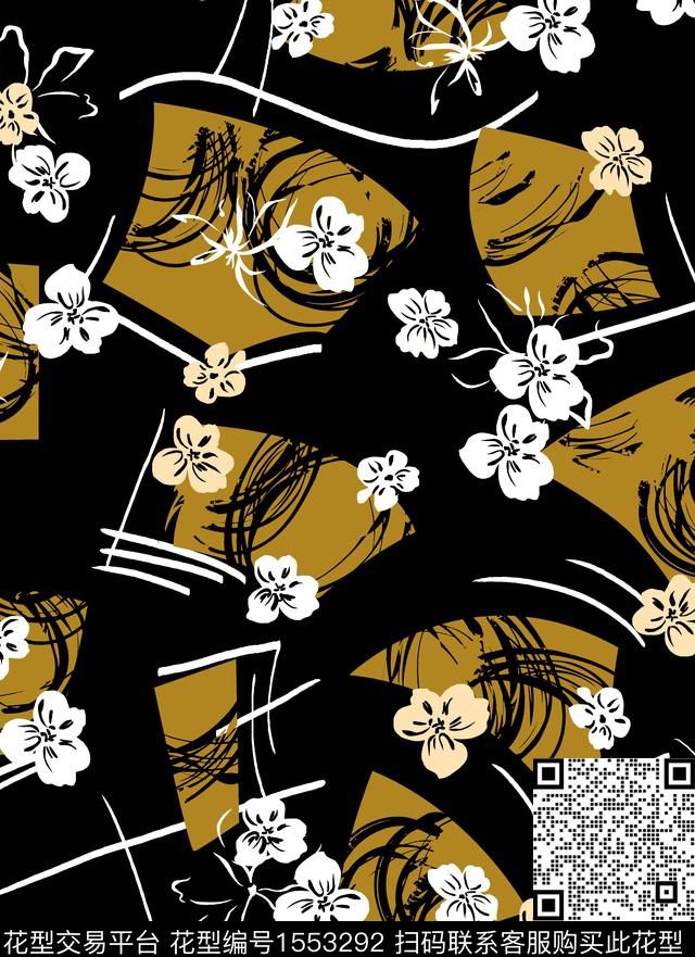 女装花卉几何数码印花花型下载（图片编号: 1553292） - 瓦栏（Walan）