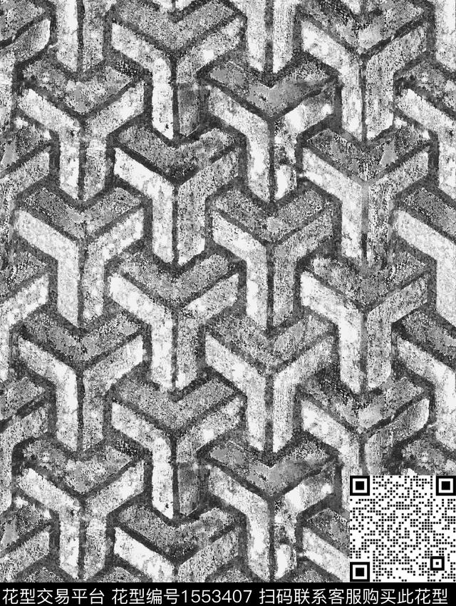 ZZ079 orig v.jpg - 1553407 - 几何 水墨风 肌理 - 数码印花花型 － 沙发布花型设计 － 瓦栏