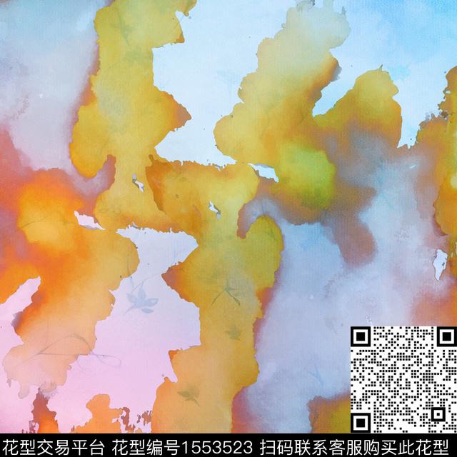 抽象水彩肌理数码印花花型下载（图片编号: 1553523） - 瓦栏（Walan）