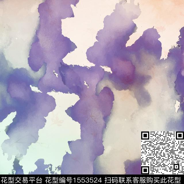 水墨风扎染花型女装数码印花花型下载（图片编号: 1553524） - 瓦栏（Walan）
