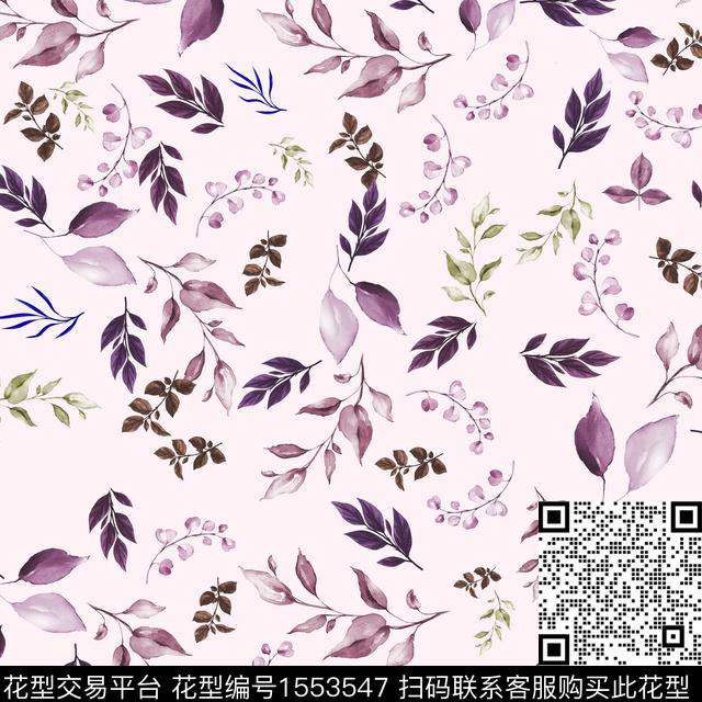 女装小碎花绿植树叶数码印花花型下载（图片编号: 1553547） - 瓦栏（Walan）