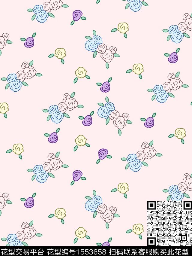 小清新清爽小碎花传统印花花型下载（图片编号: 1553658） - 瓦栏（Walan）