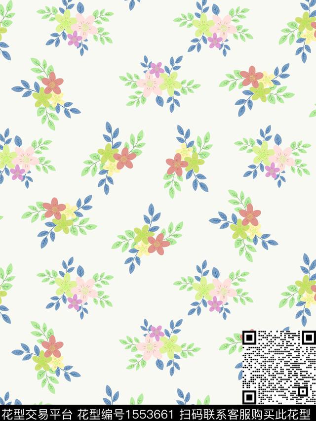 小清新清爽小碎花数码印花花型下载（图片编号: 1553661） - 瓦栏（Walan）