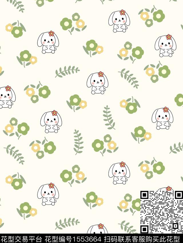 花卉可爱少女传统印花花型下载（图片编号: 1553664） - 瓦栏（Walan）