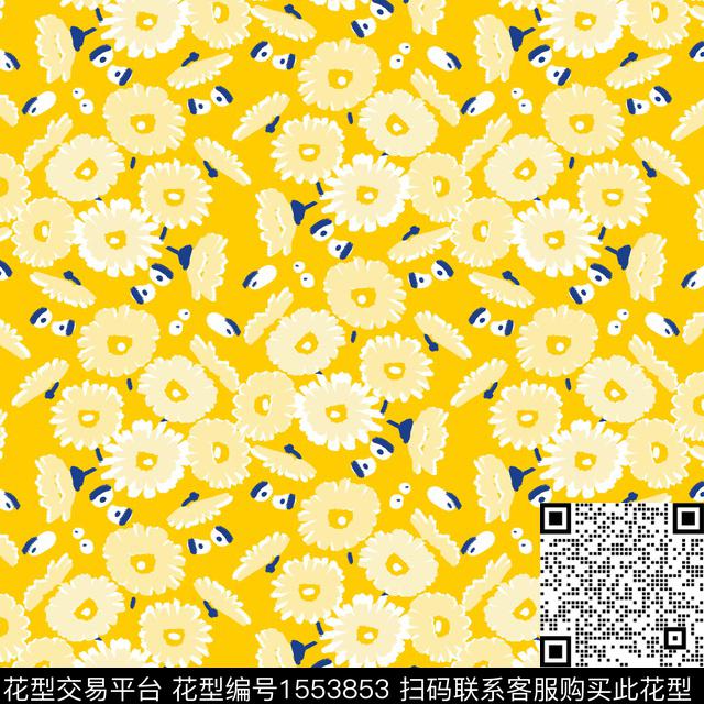 小碎花小雏菊2024春夏传统印花花型下载（图片编号: 1553853） - 瓦栏（Walan）