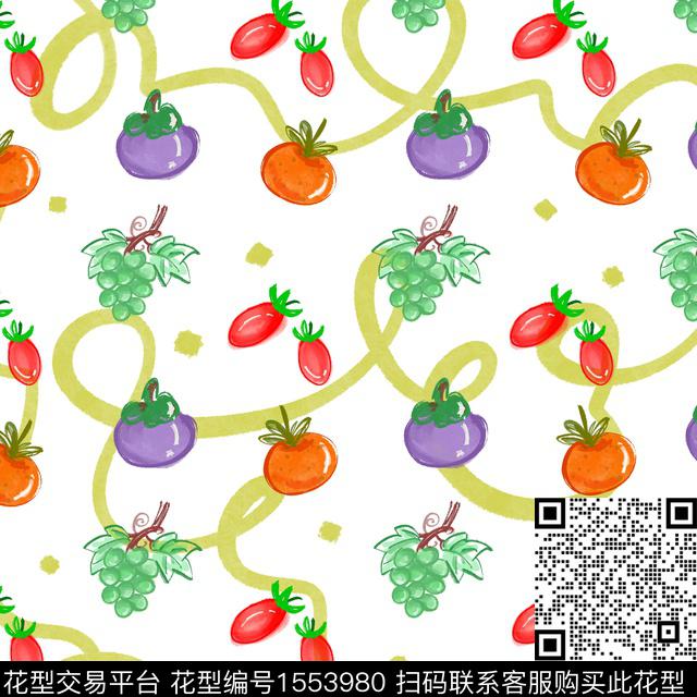 07EA0738-1B0F-4C0A-8AE5-209EEC8114E2.jpg - 1553980 - 趣味 线条 水果 - 传统印花花型 － 童装花型设计 － 瓦栏