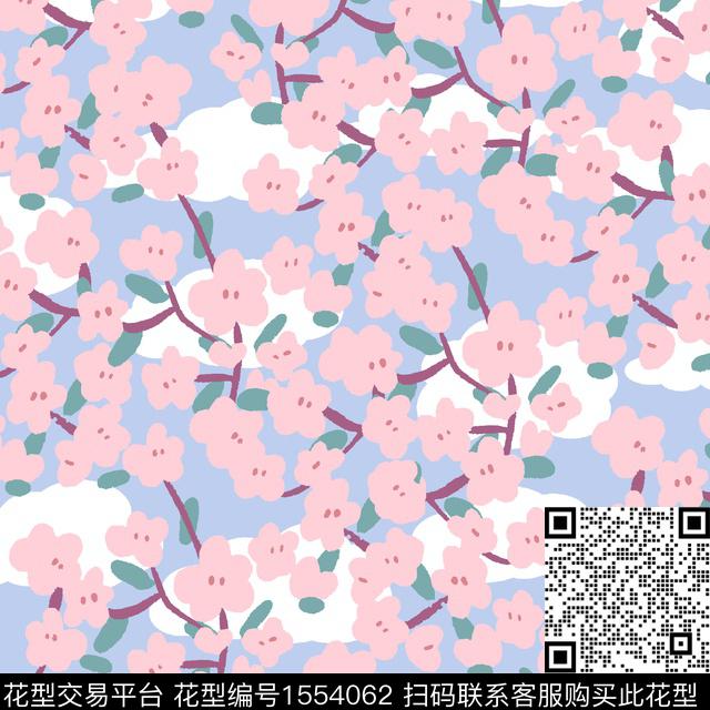 梅花小碎花清新风传统印花花型下载（图片编号: 1554062） - 瓦栏（Walan）