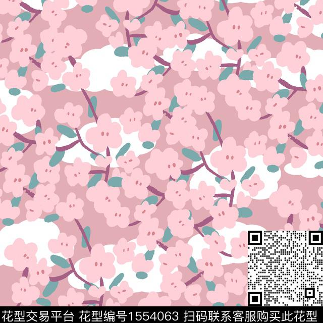 梅花小碎花清新风传统印花花型下载（图片编号: 1554063） - 瓦栏（Walan）