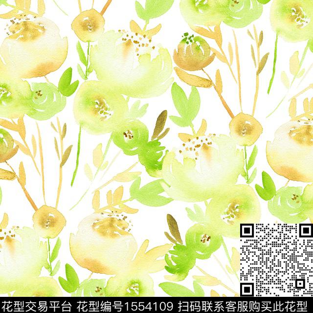 小碎花水彩花卉watercolor数码印花花型下载（图片编号: 1554109） - 瓦栏（Walan）