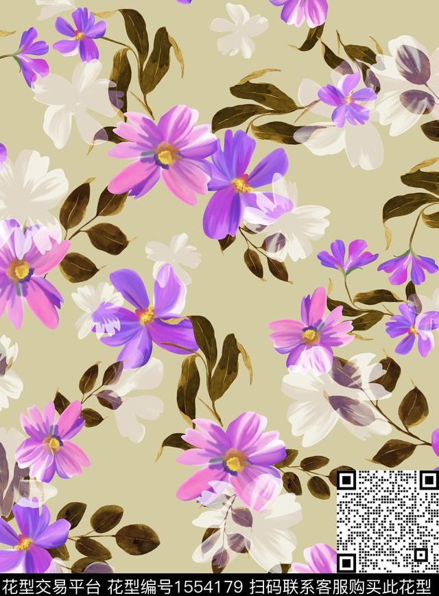 女装花卉连衣裙数码印花花型下载（图片编号: 1554179） - 瓦栏（Walan）
