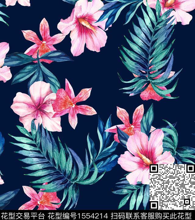 guan1208.jpg - 1554214 - 水彩 花卉 热带花型 - 数码印花花型 － 女装花型设计 － 瓦栏