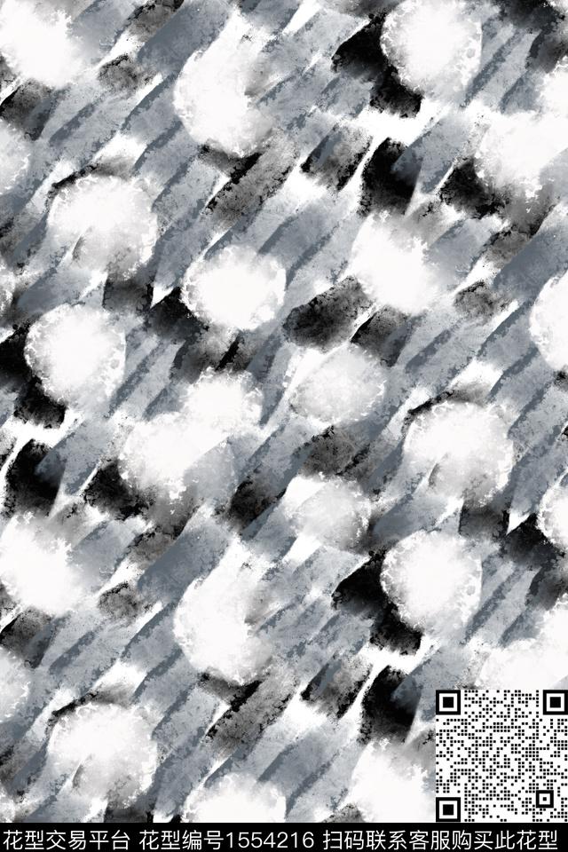 点彩黑白花型肌理数码印花花型下载（图片编号: 1554216） - 瓦栏（Walan）