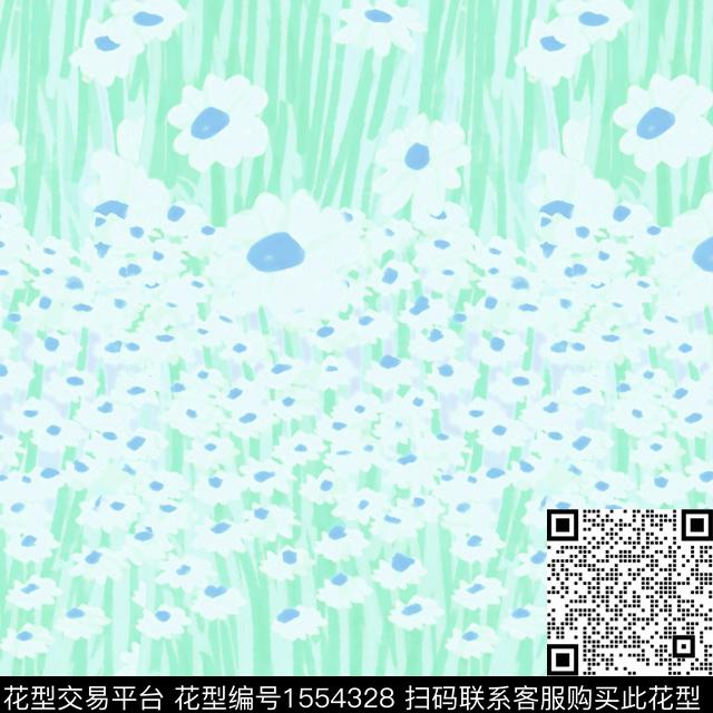 绿色系2024春夏花卉数码印花花型下载（图片编号: 1554328） - 瓦栏（Walan）