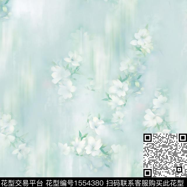 底纹朦胧花卉数码印花花型下载（图片编号: 1554380） - 瓦栏（Walan）