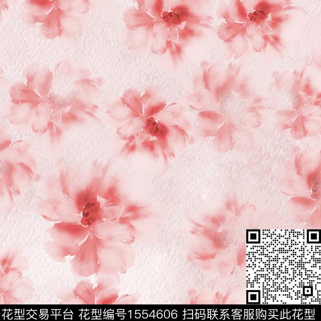 水彩花卉数码印花花型下载（图片编号: 1554606） - 瓦栏（Walan）